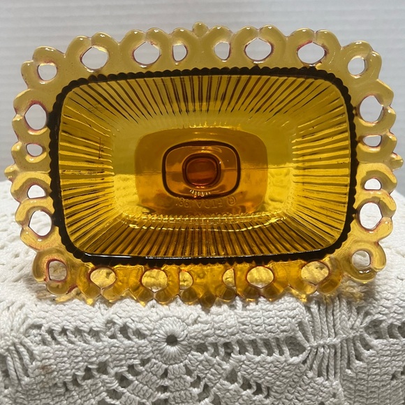 Vintage FTDA 1981 amber glass vase - Picture 3 of 5